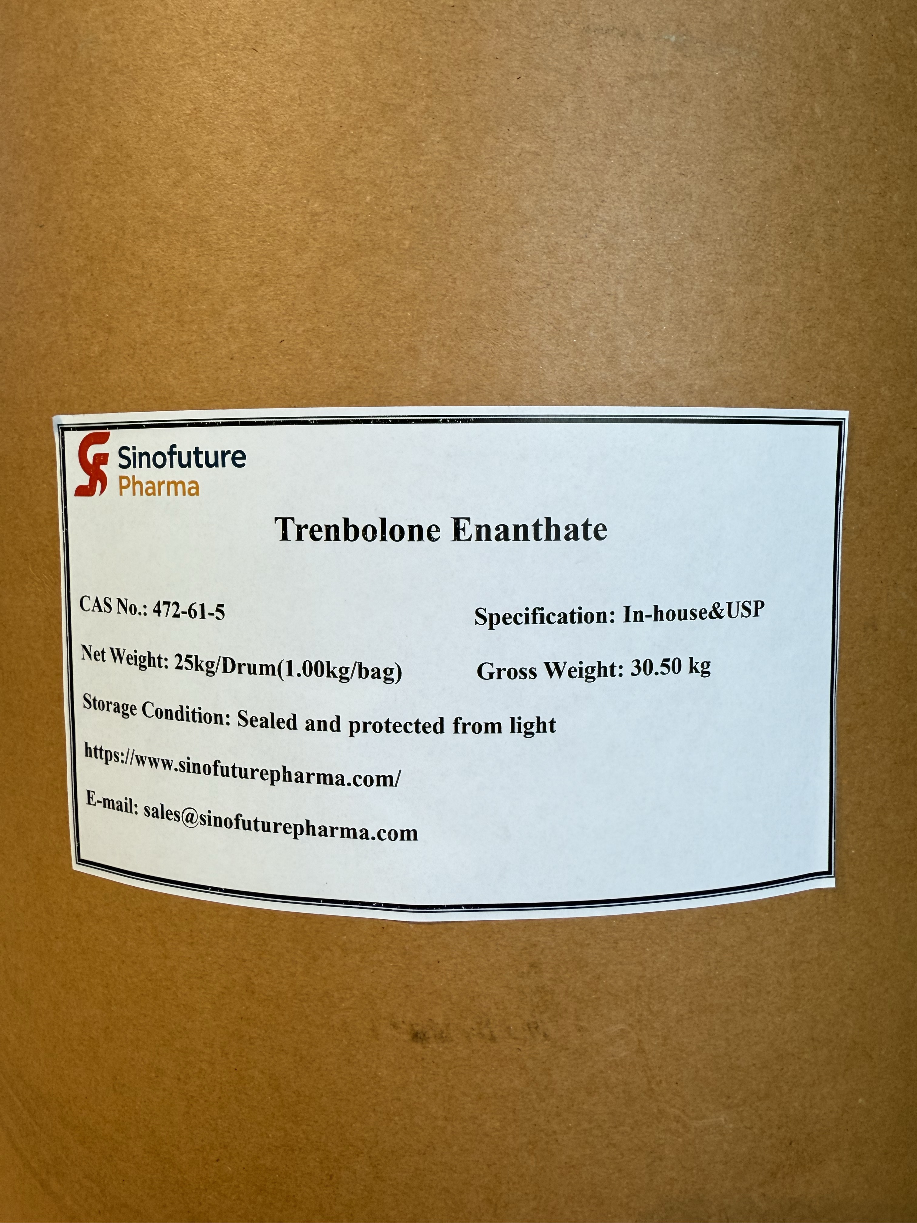 Trenbolona Enanthate CAS zk. 10161-35-8 Fabrikatzailea | SINOFUTURE PHARMA hobetsitako hornitzailea